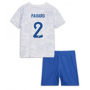 Frankrike Benjamin Pavard #2 Borta Kläder Barn VM 2022 Kortärmad (+ Korta byxor)